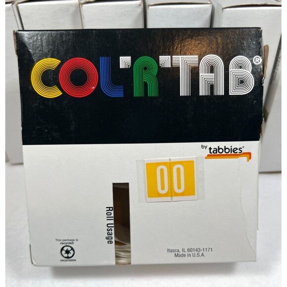 Tabbies Original COL'R'TAB 11000 Series Numeric Labels 9 lot 1"H x1 1/2"W BUNDLE - Picture 3 of 11